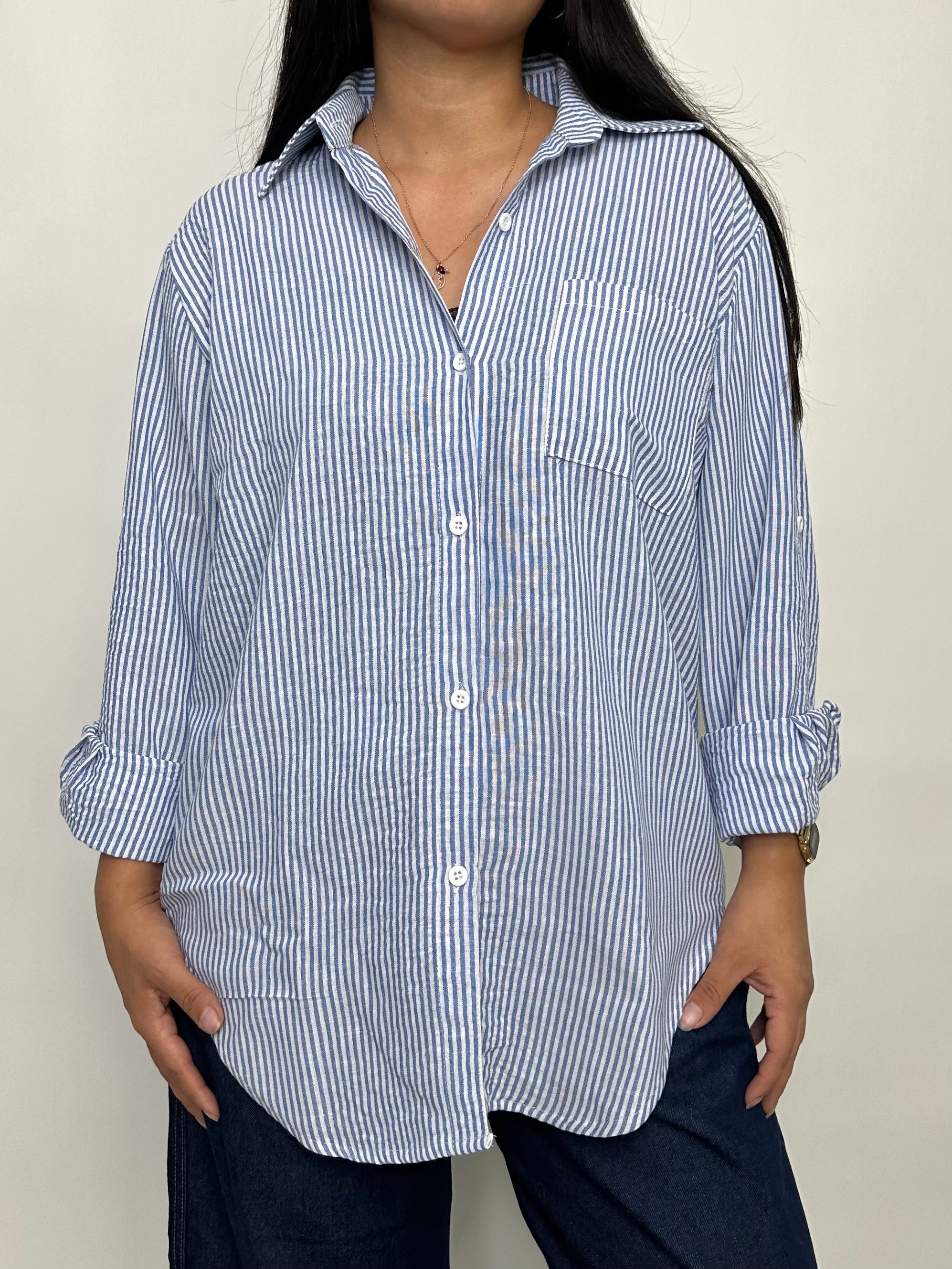 Camisa Clásica - Azul Rayas
