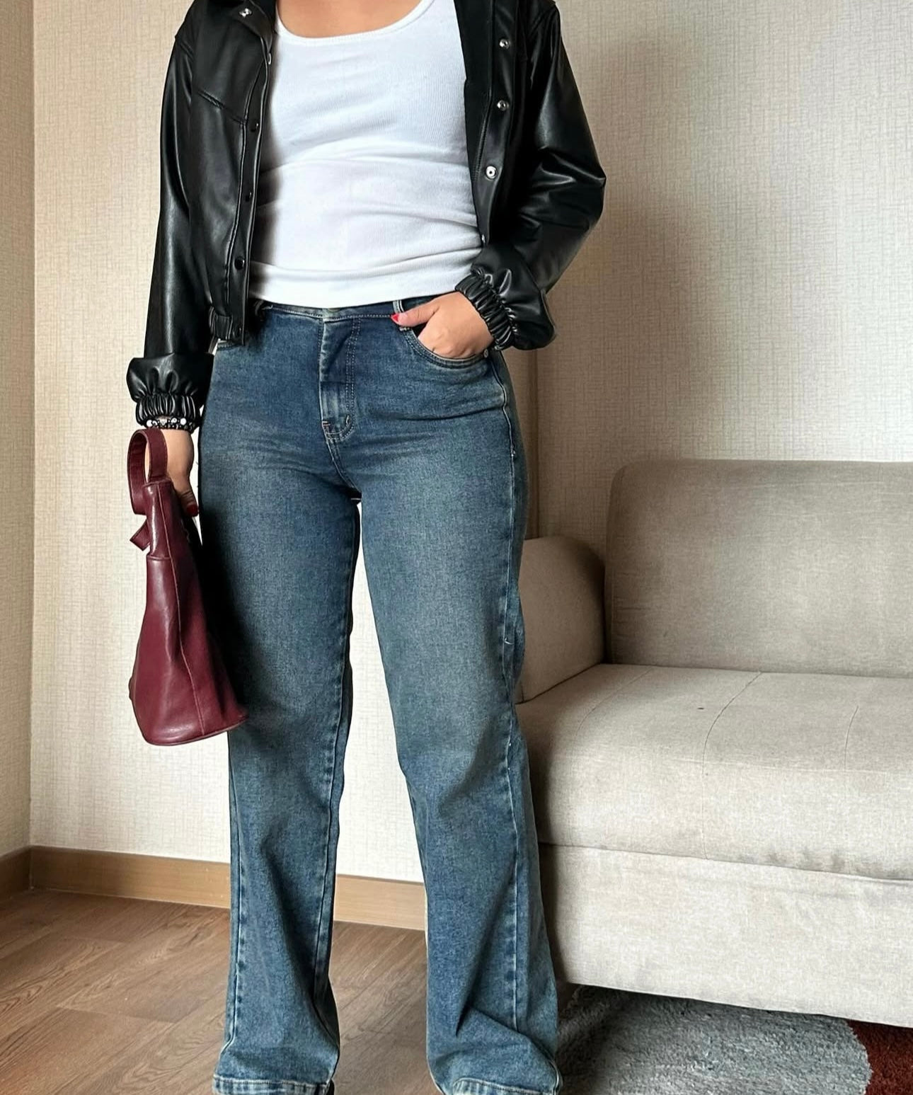 Pantalón Jean Vintage - Madera