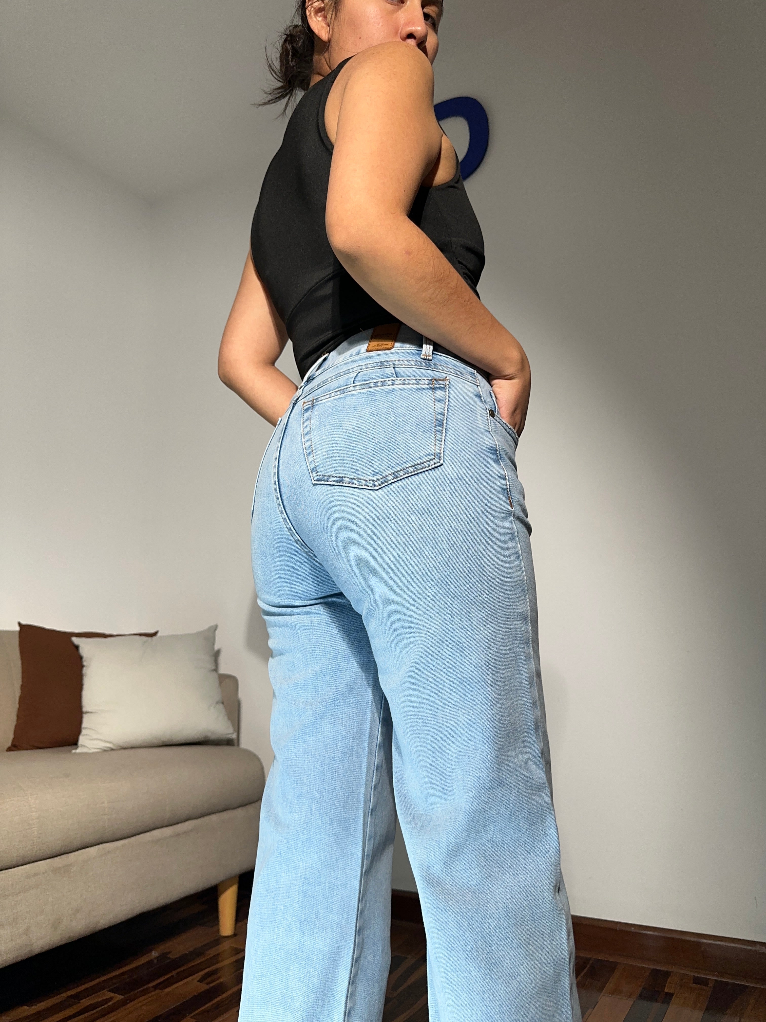 Denim recto - Celeste