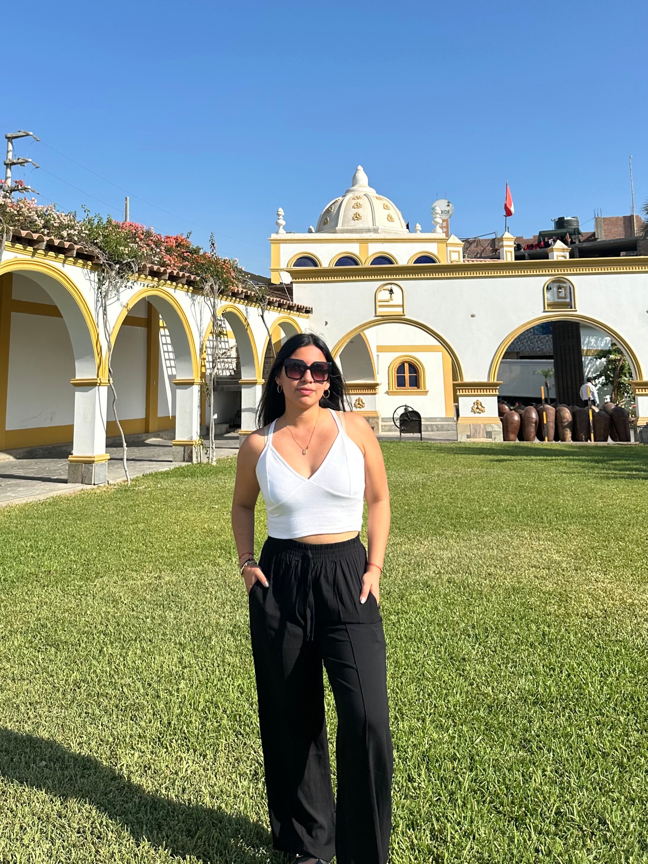 Pantalón lino negro