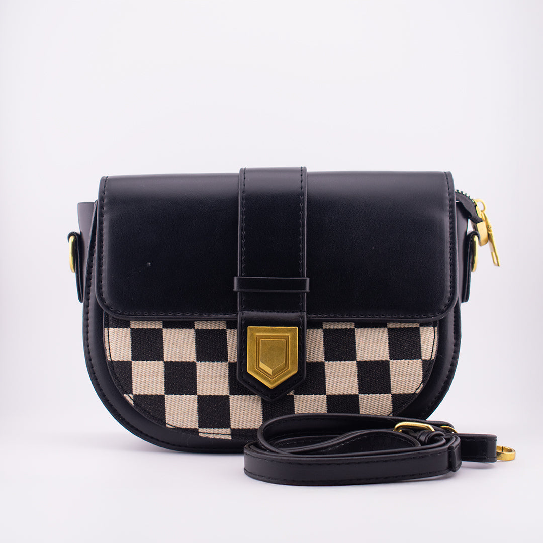 Cartera cuadros Negro