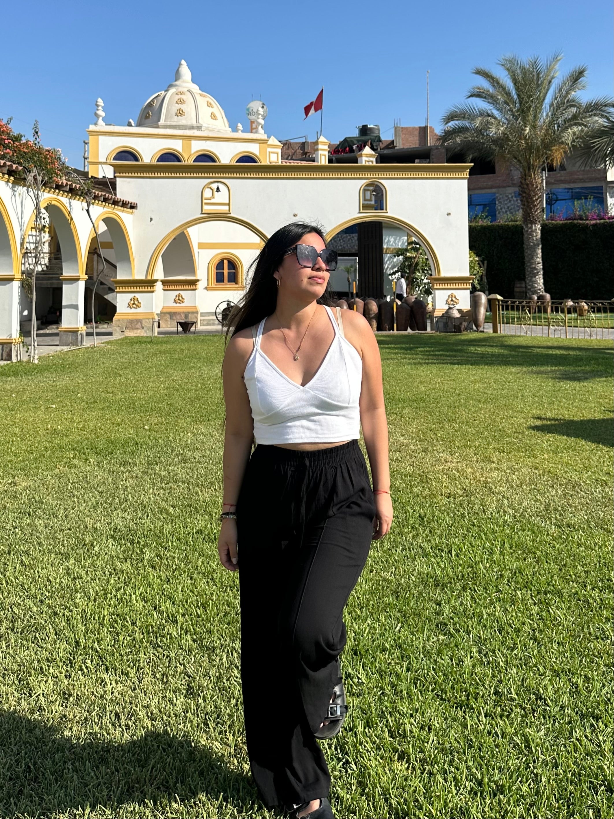 Pantalón lino negro