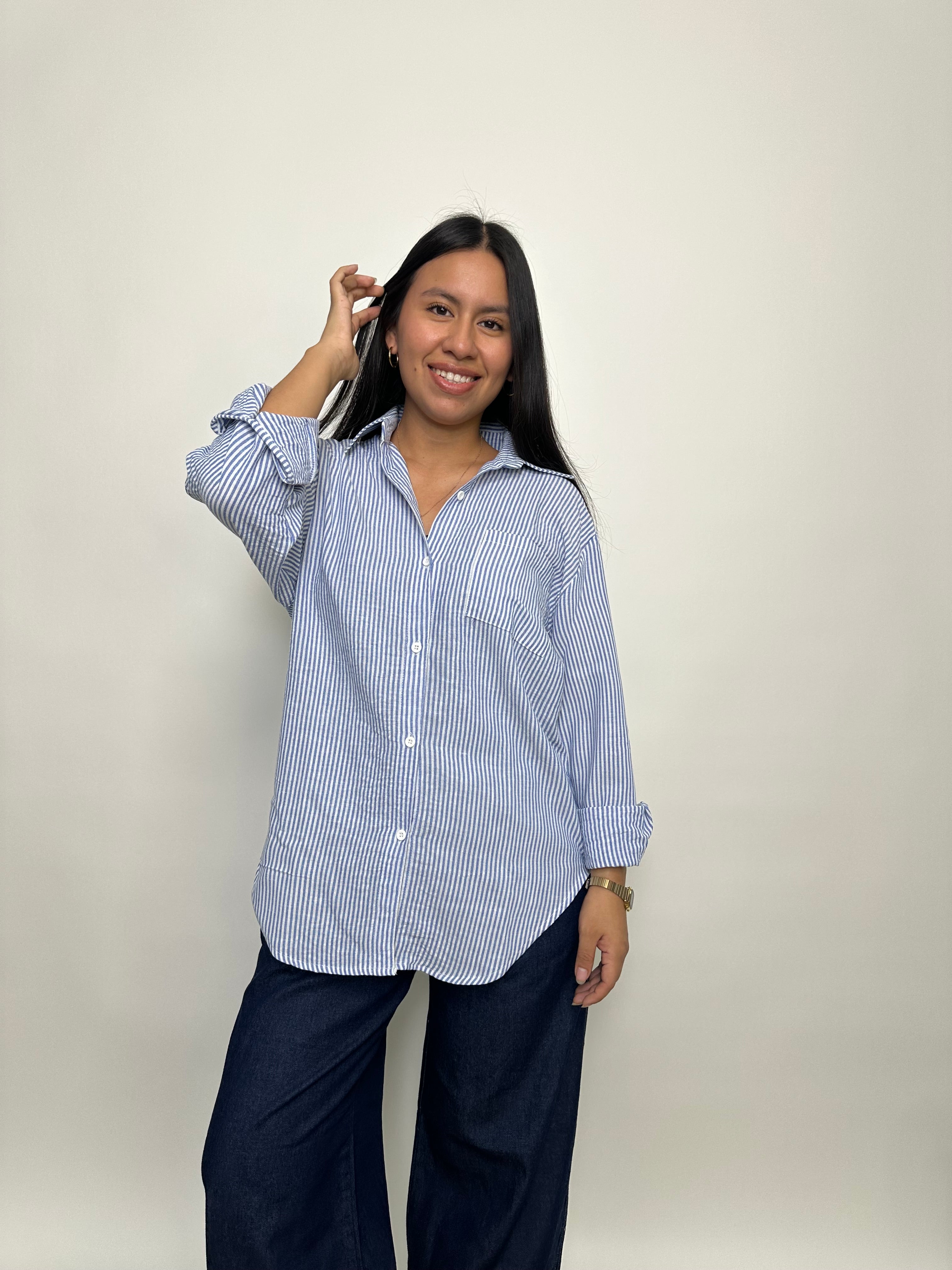Camisa Clásica - Azul Rayas