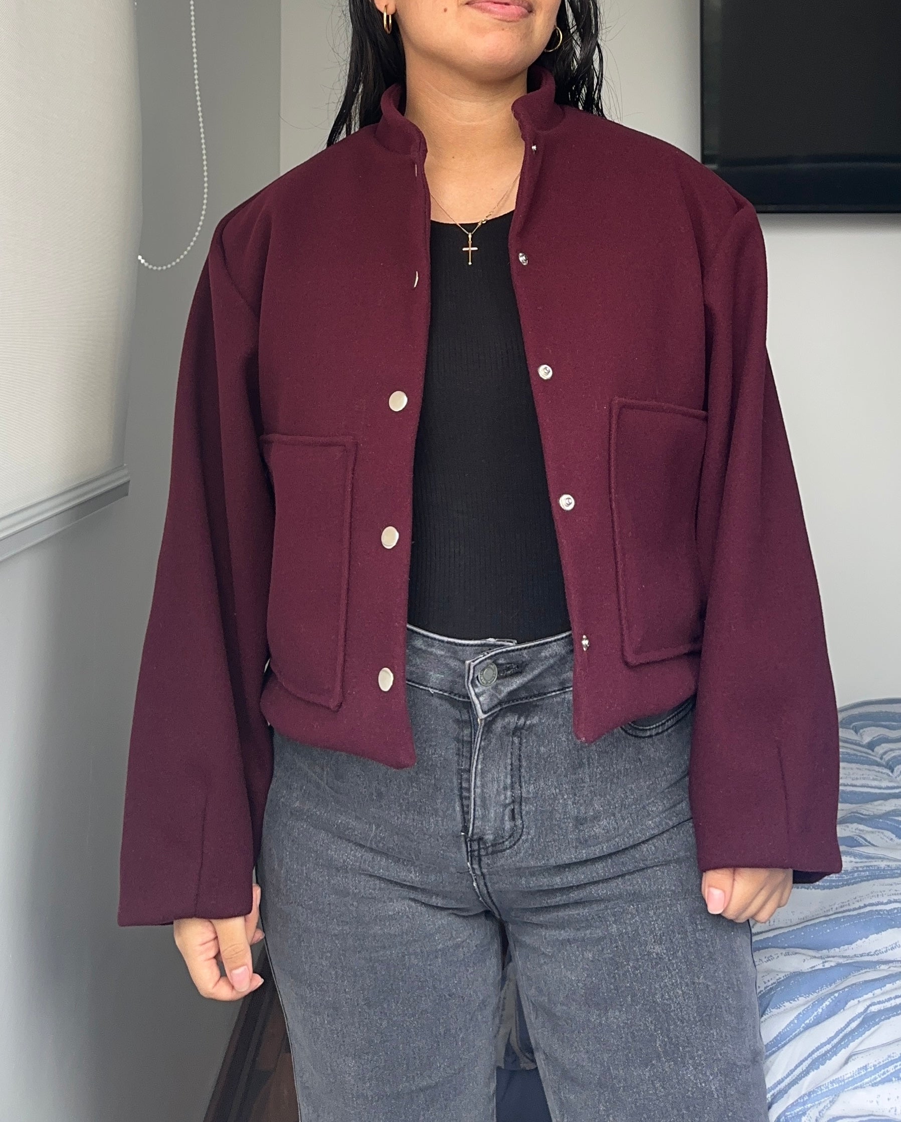 Pre venta Casaca Paño Noruega - Burgundy